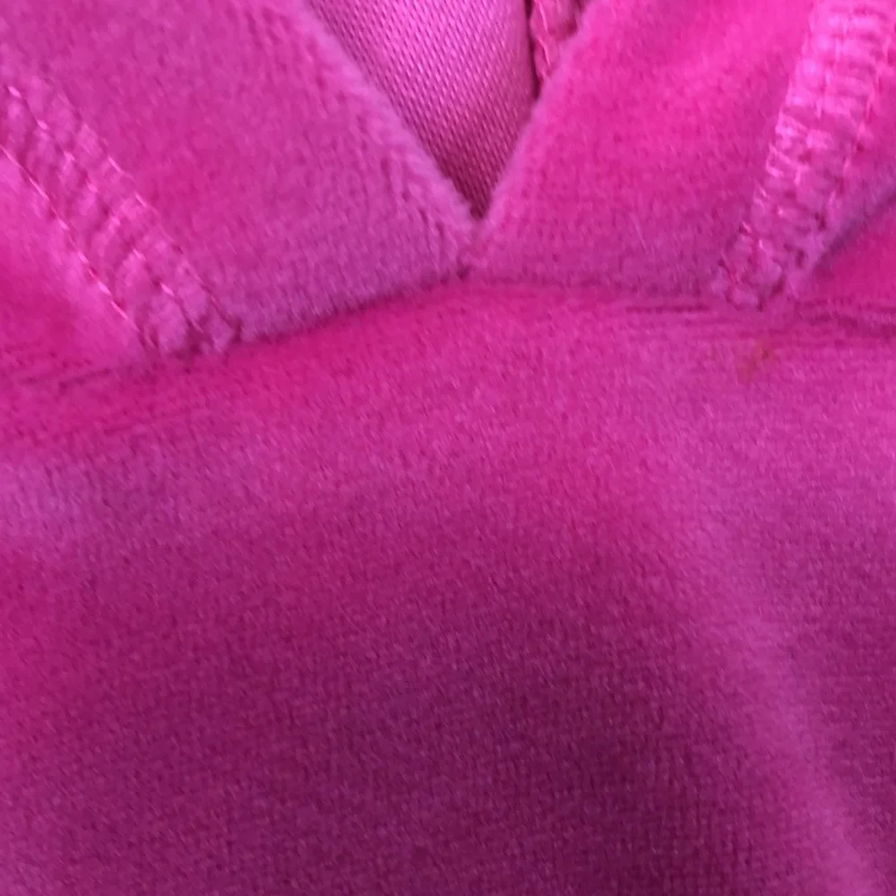 Simply She Pink Embroidered Crown With Crystals Pink Velvet Fleece Hoodie Large